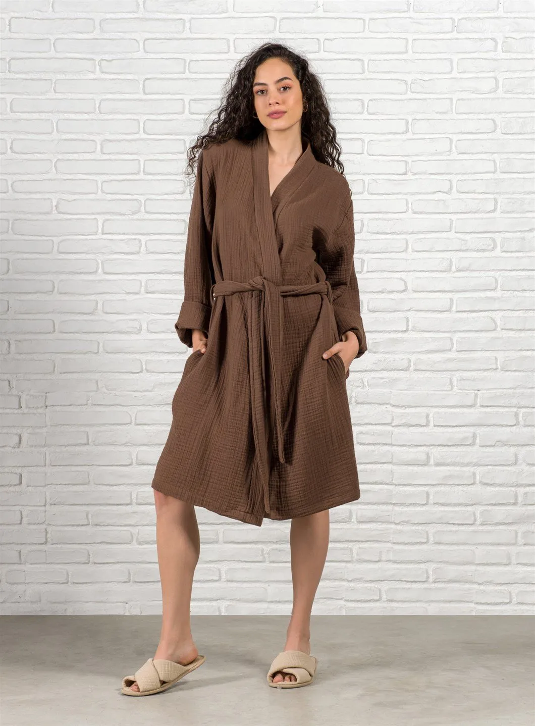 Airy Cocoon Muslin Gauze Turkish Spa Robe