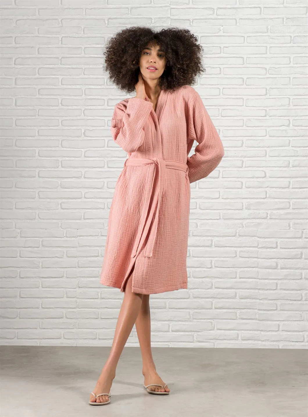 Airy Cocoon Muslin Gauze Turkish Spa Robe