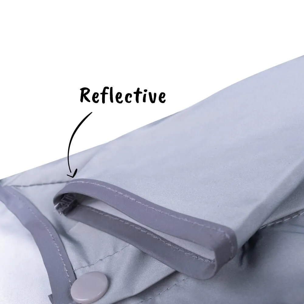 AllPetSolutions Reflective Waterproof Dog Rain Coat, Grey - S / M / L