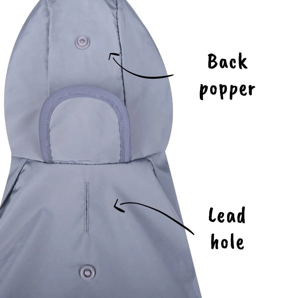 AllPetSolutions Reflective Waterproof Dog Rain Coat, Grey - S / M / L
