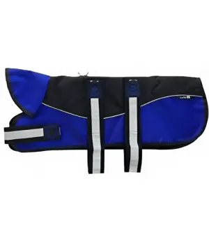 Animate Reflective Black/Blue Unpadded Harness coat plus collar 61cm