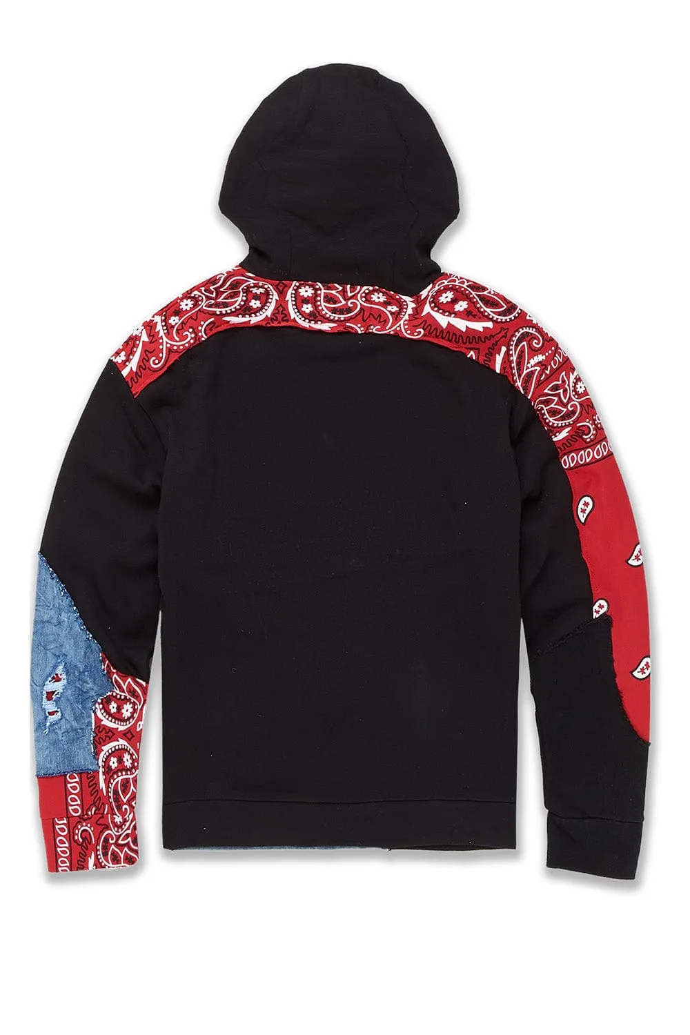 Big Men's Paisley Pullover Hoodie (Crimson)