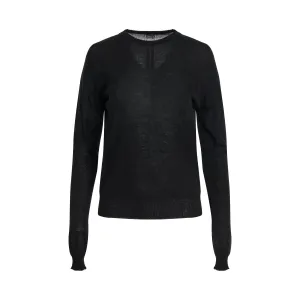 Biker Level Round Neck Sweater in Black
