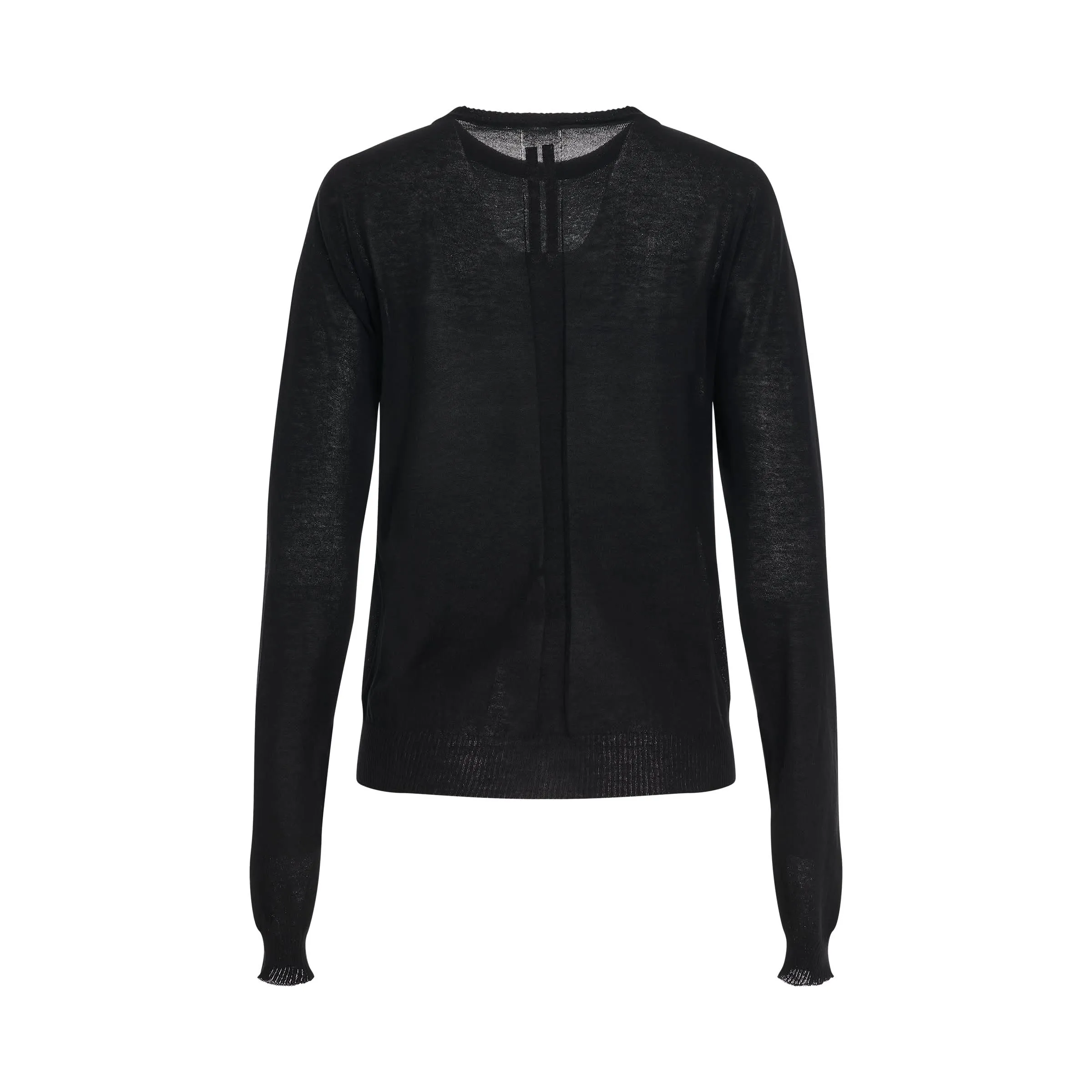 Biker Level Round Neck Sweater in Black