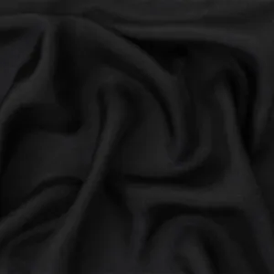 Black Famous Designer Silk Habotai Woven Fabric