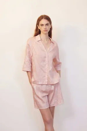 Café Print Pajama Shirt