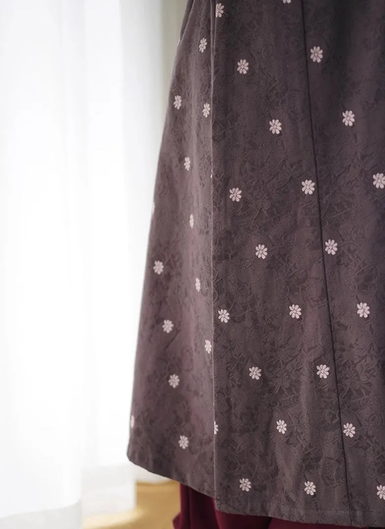 Chuju 雏菊 Daisy Reversible Cotton Tang Yuanlingpao Robe Jacket