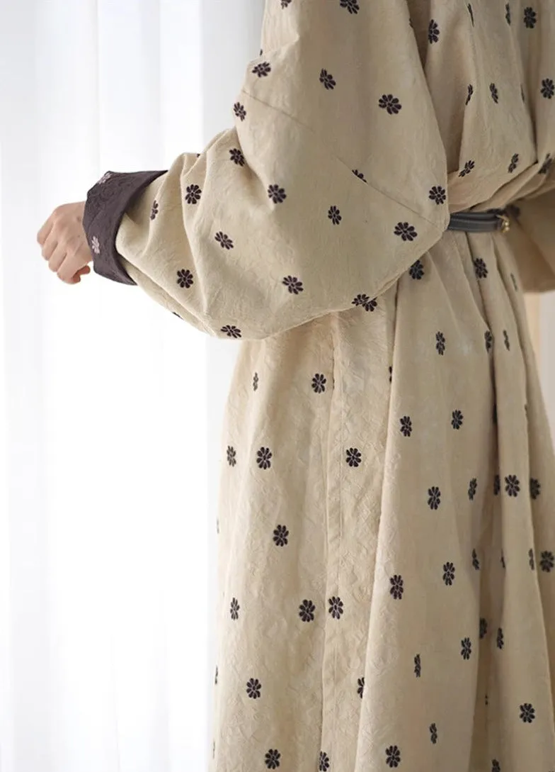 Chuju 雏菊 Daisy Reversible Cotton Tang Yuanlingpao Robe Jacket