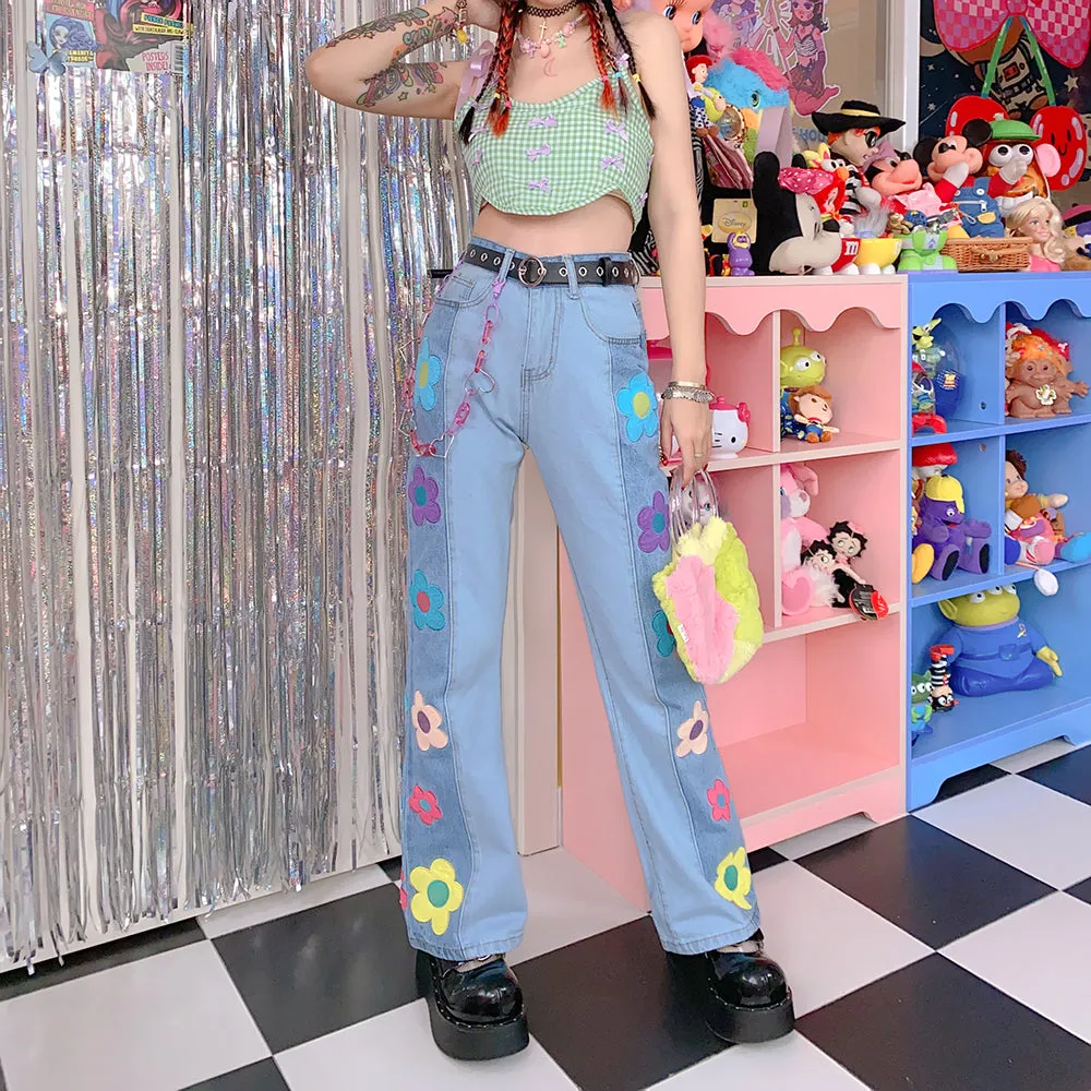 Colorful Daisy Denim Pants SD01318