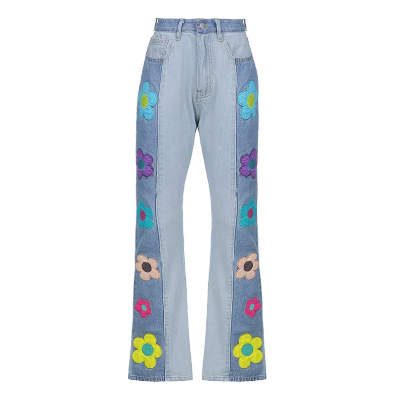 Colorful Daisy Denim Pants SD01318