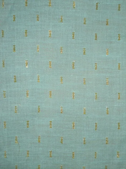 Cotton organdy floral printed fabric Aqua Blue Color