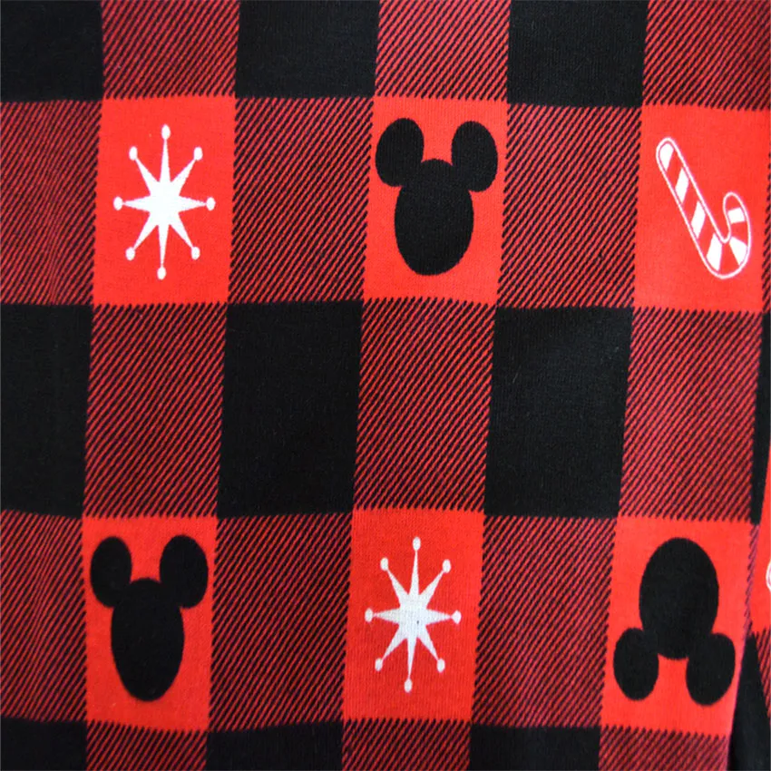 Disney Mickey Ears and Candy Canes Cotton Buffalo Plaid Pajama