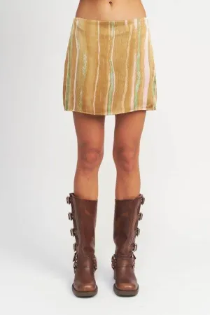 Emory Park Printed Low Waist Mini Skirt