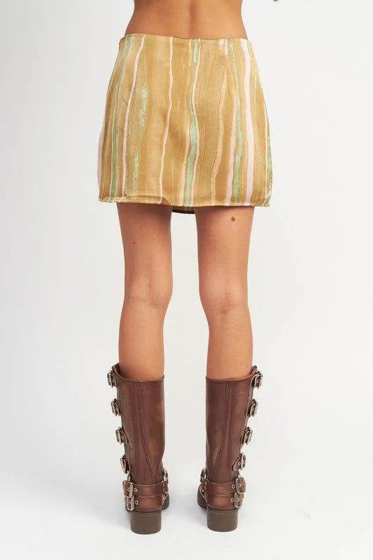 Emory Park Printed Low Waist Mini Skirt