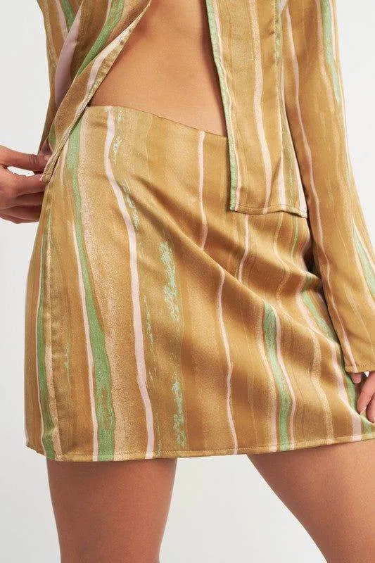 Emory Park Printed Low Waist Mini Skirt