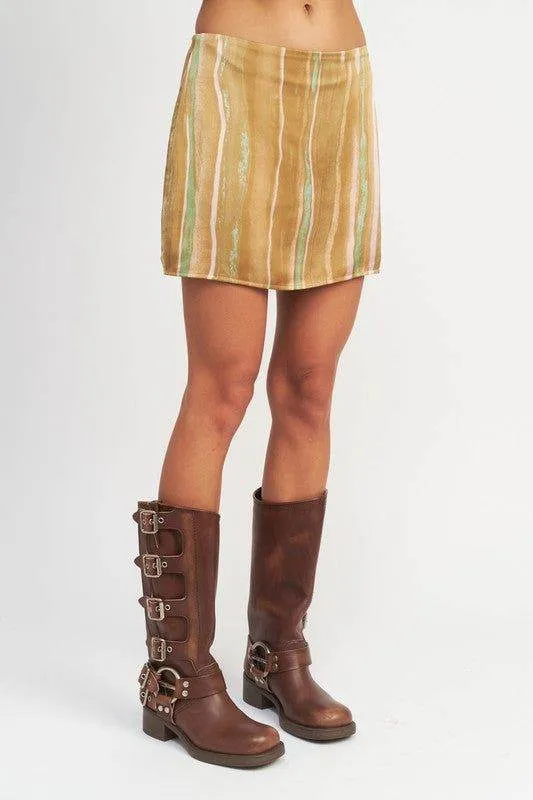 Emory Park Printed Low Waist Mini Skirt
