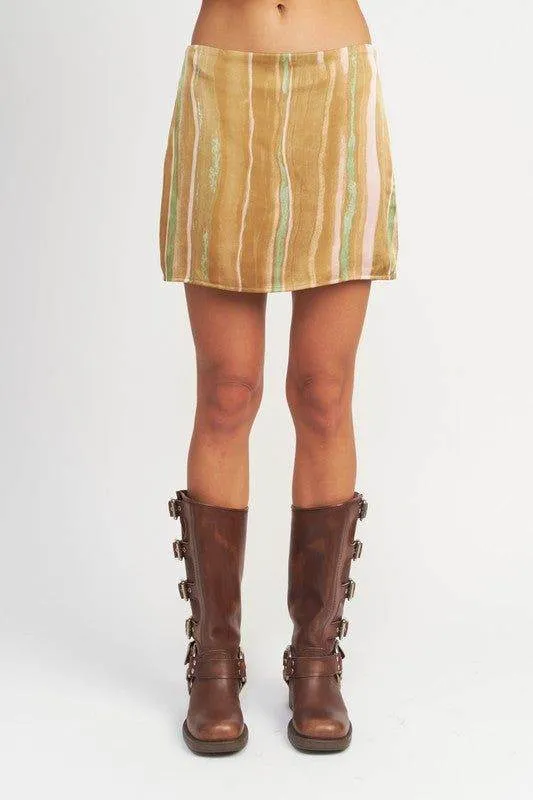 Emory Park Printed Low Waist Mini Skirt