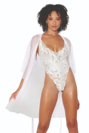 Flirty Mesh Robe & Lace Teddy Set