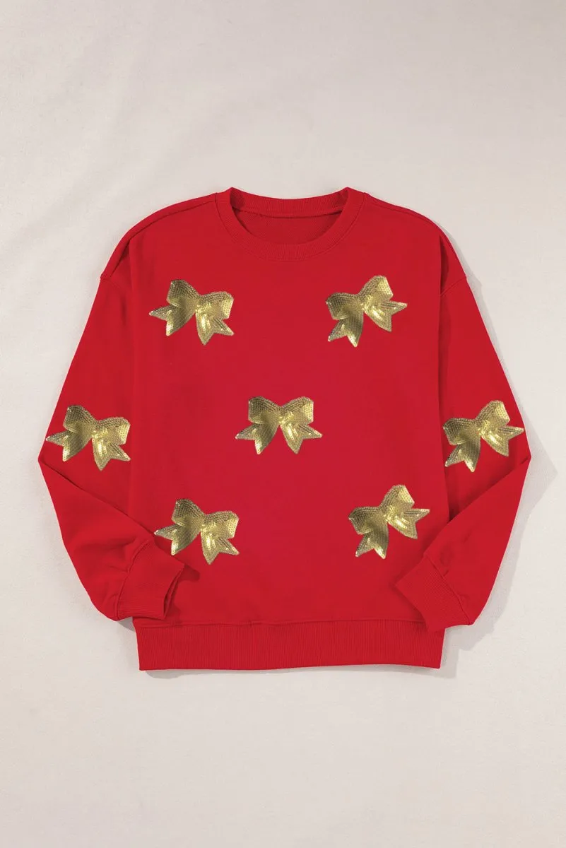 Gold Christmas Holiday Bows Sweatshirt