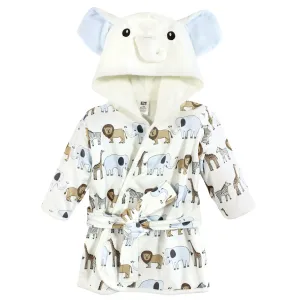 Hudson Baby Cotton Rich Bathrobe, Cream Elephant Safari