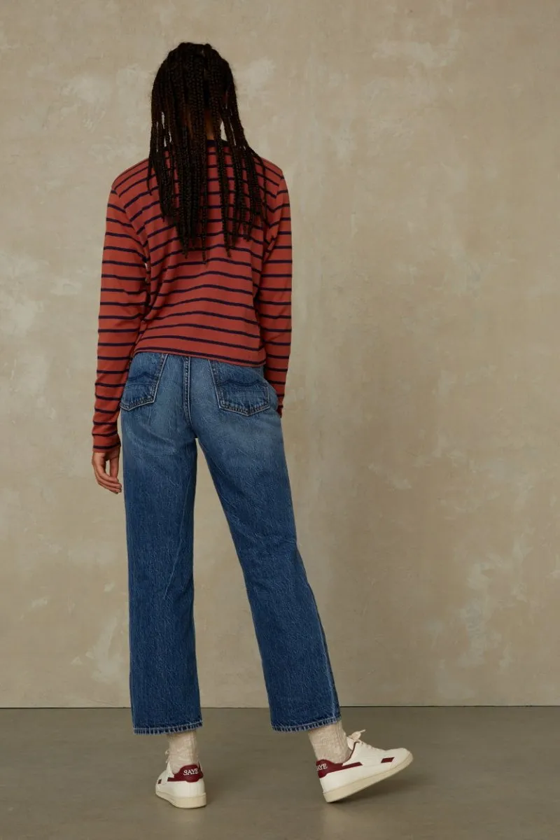 Jessamine L/S T-Shirt | Breton Stripe Terracotta