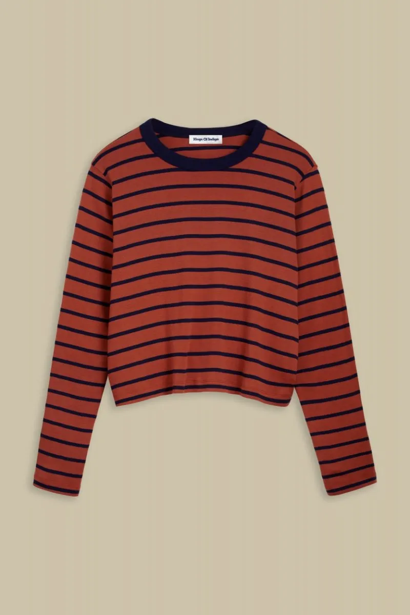 Jessamine L/S T-Shirt | Breton Stripe Terracotta