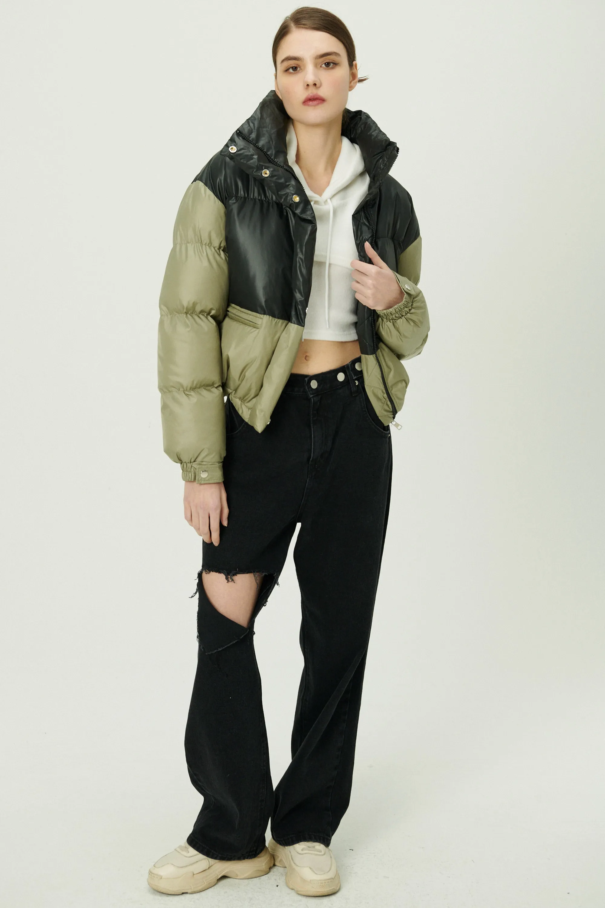 Joyce Color Block Puffer Coat