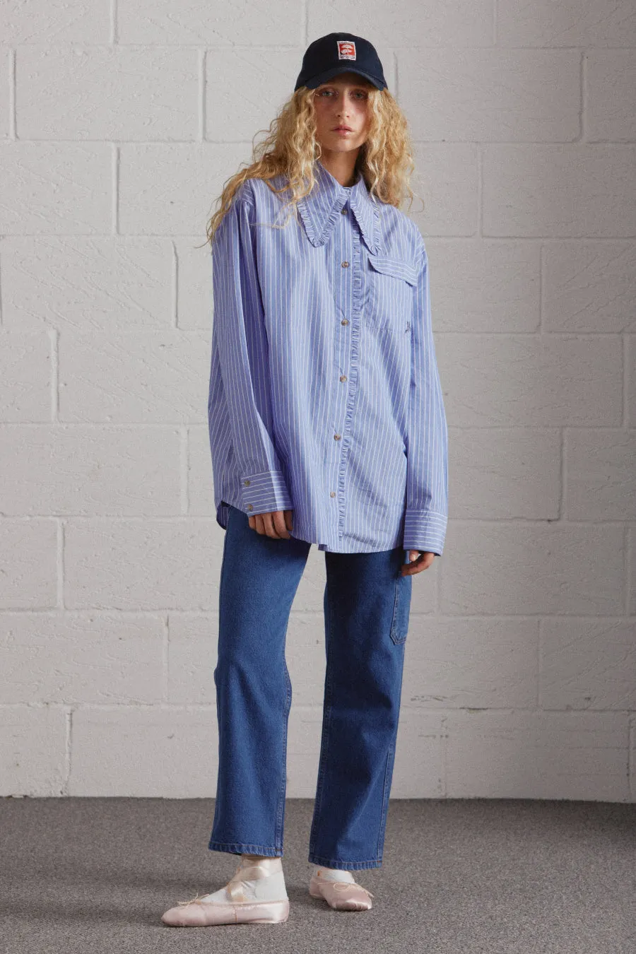 Kendall Ruffle Shirt - Blue