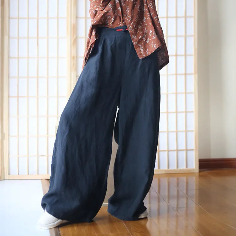 Long Linen Summer Autumn Women Casual Pants with Pockets PZ97262