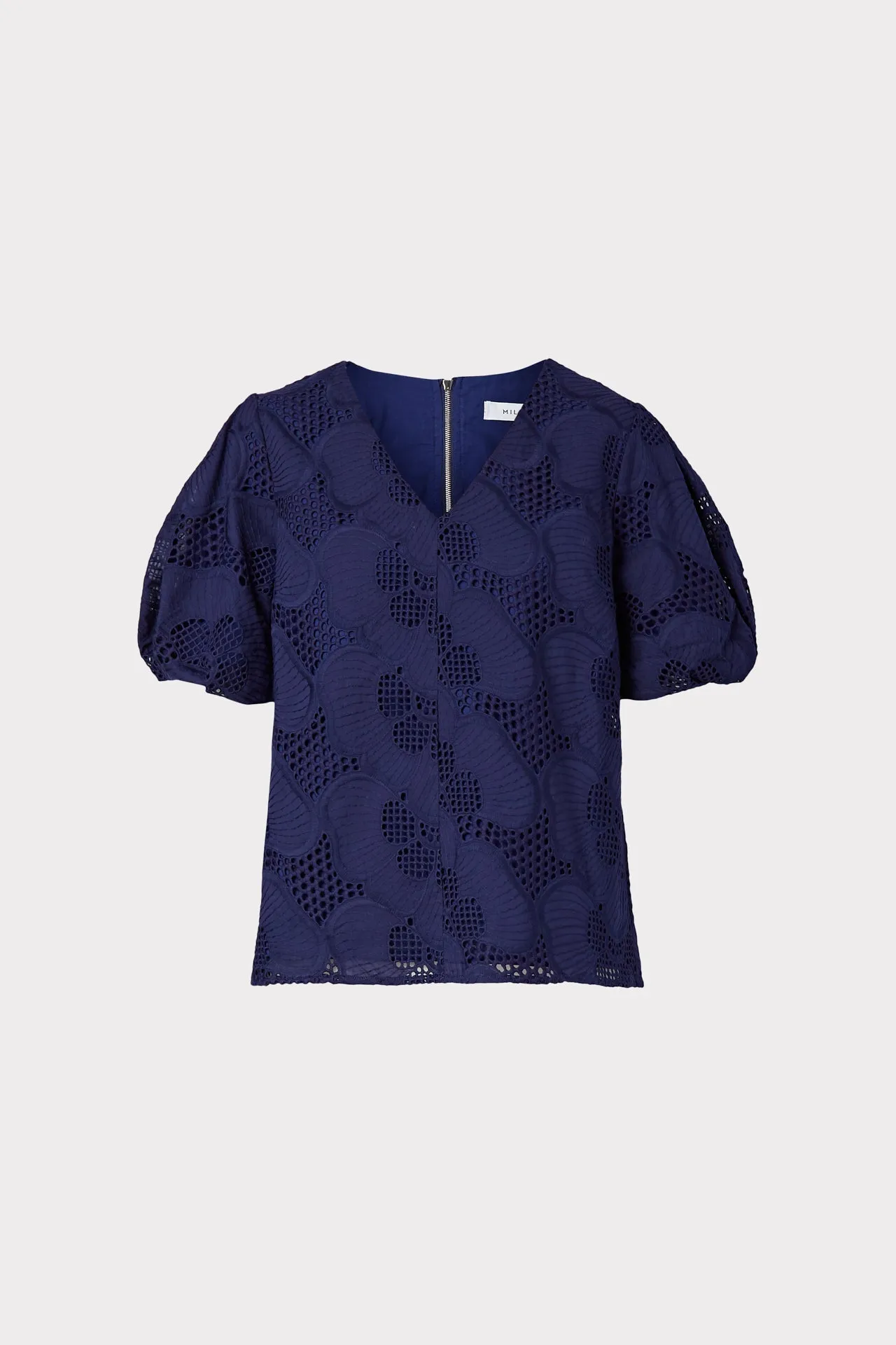 Maci Pieres Eyelet Puff Sleeve Top