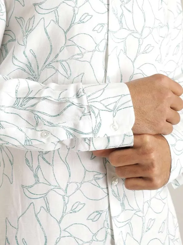 Men Printed Full Sleeve Viscose Blend Shirt