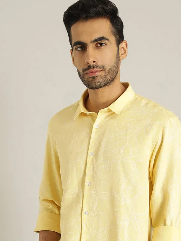 Men Printed Full Sleeve Viscose Blend Shirt