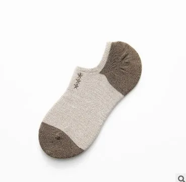 Men's cotton socks low cut embroidery socks