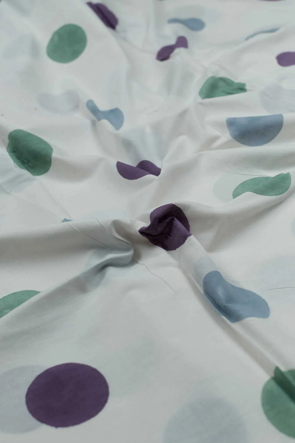 Multi-Colored circle Sanganeri Cotton Fabric