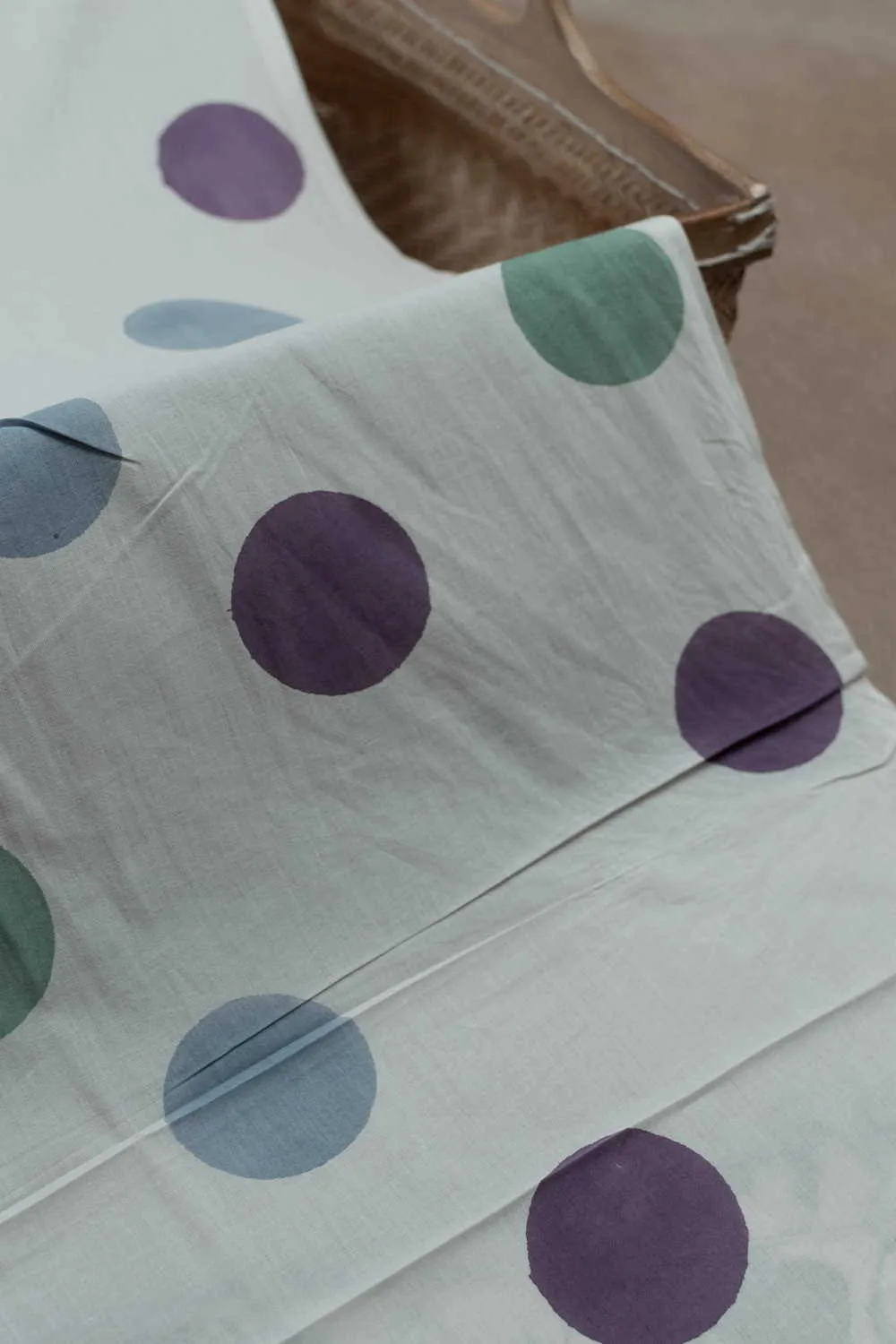 Multi-Colored circle Sanganeri Cotton Fabric