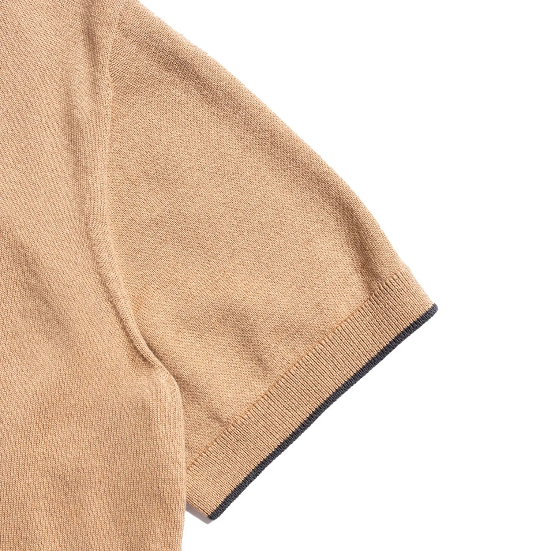 Nudie - Fabbe Knit Polo Shirt Beige