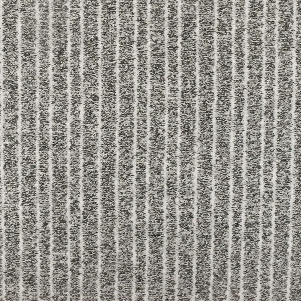 Off Black-White Striped Texture Stretch Jersey Knit Fabric