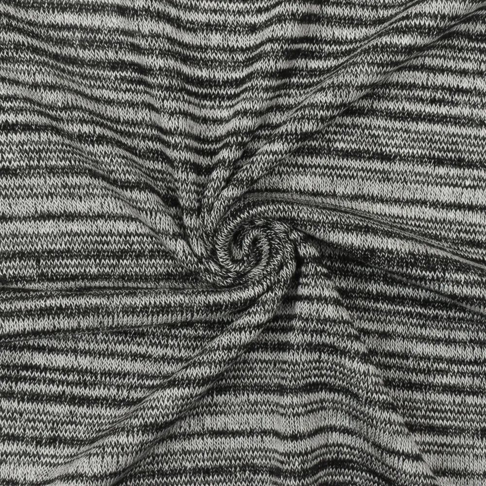Old White-Black Stripe Stretch Jersey Knit Fabric
