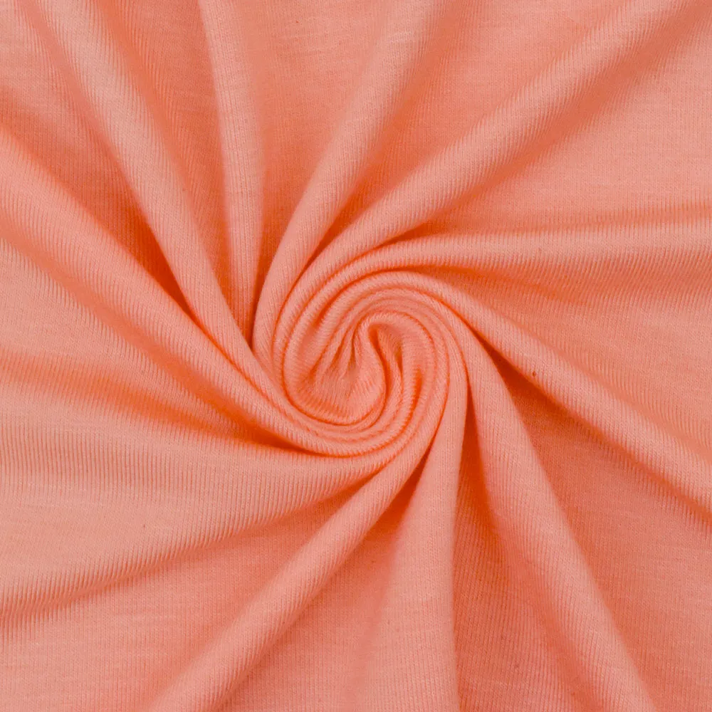 Peach Solid Stretch Spandex Rayon Modal Jersey Knit Fabric