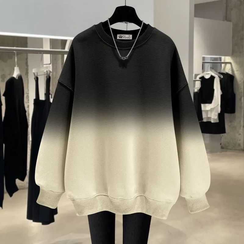 Pink black sweatshirt women oversized sweatshirts