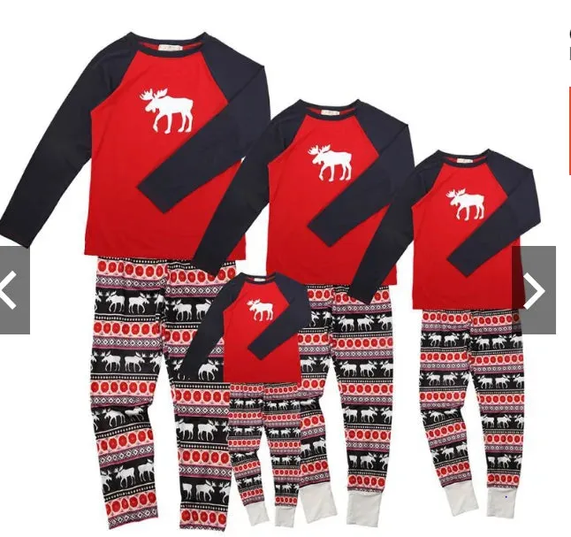 Reindeer Design  Matching Christmas Pajamas