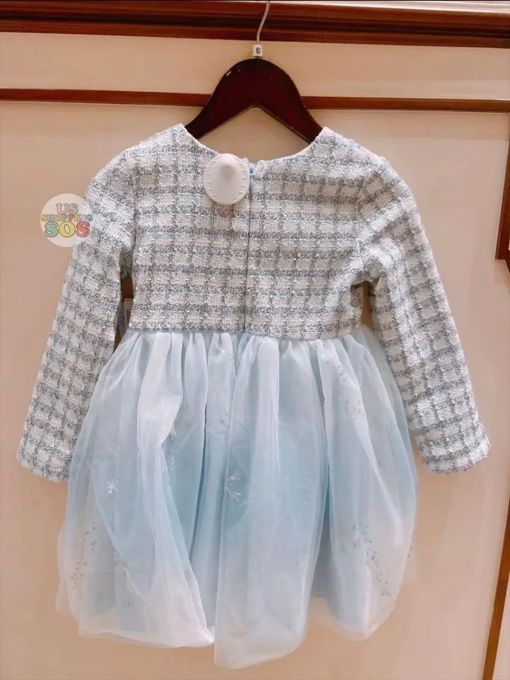 SHDL - Frozen Elsa Trendy Tweed Fashion Dress with Bag For Girls