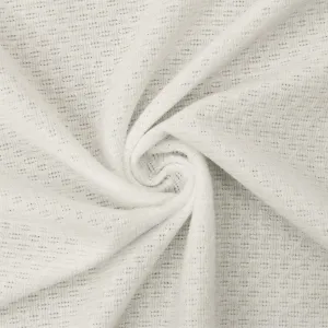 Soft White 3D Texture Stretch Poly Double Knit Fabric