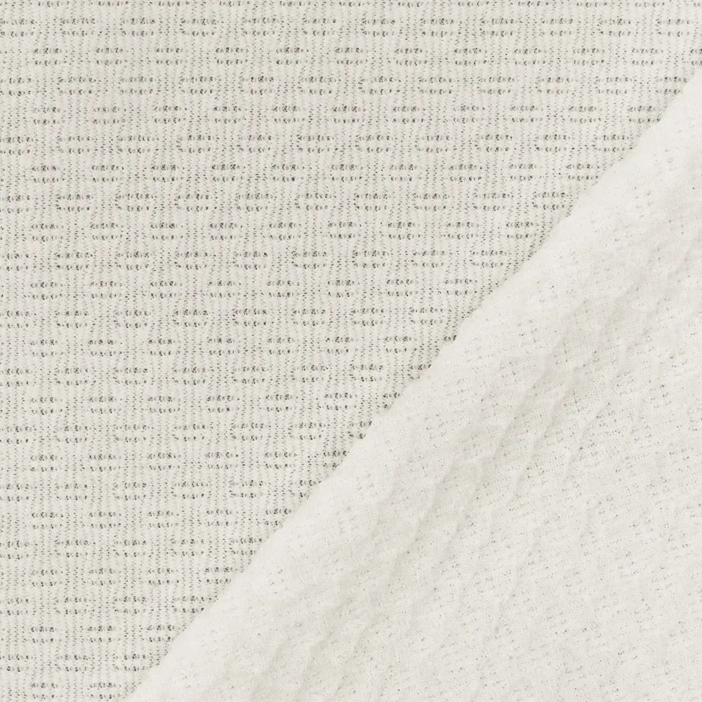 Soft White 3D Texture Stretch Poly Double Knit Fabric