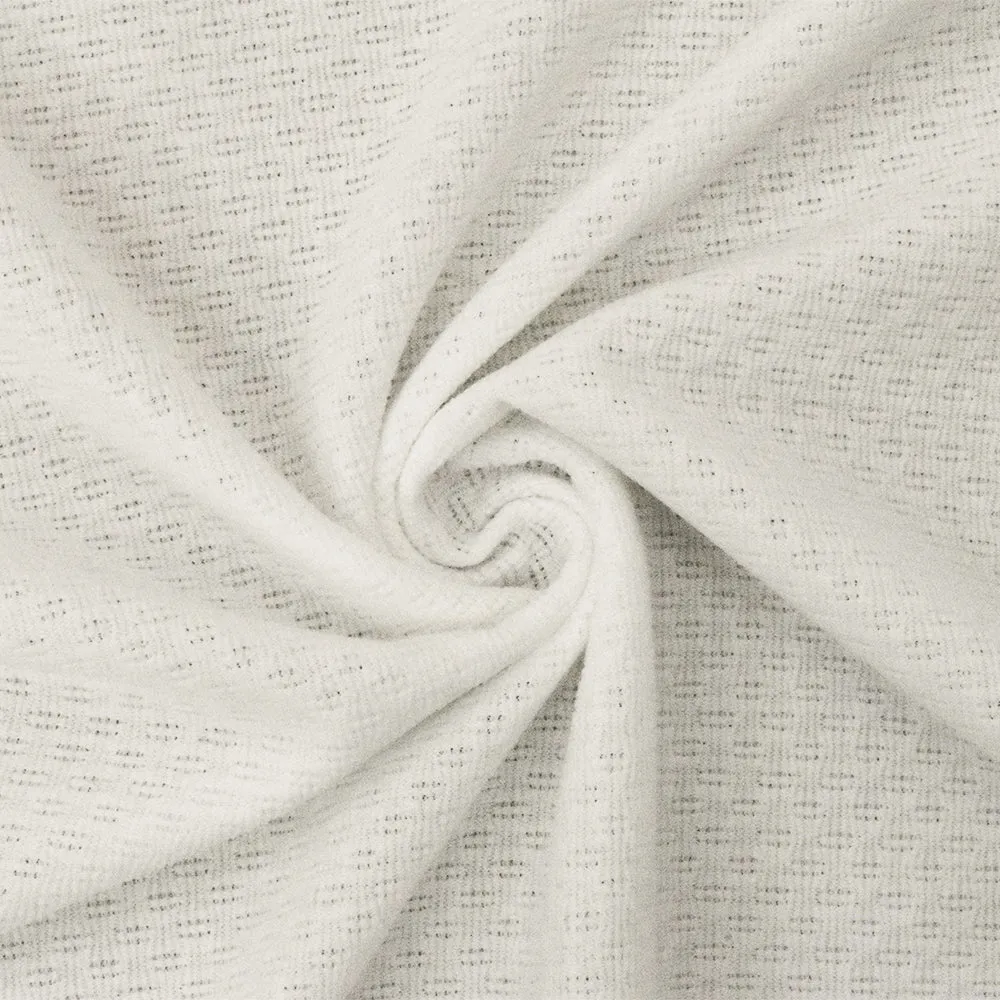 Soft White 3D Texture Stretch Poly Double Knit Fabric