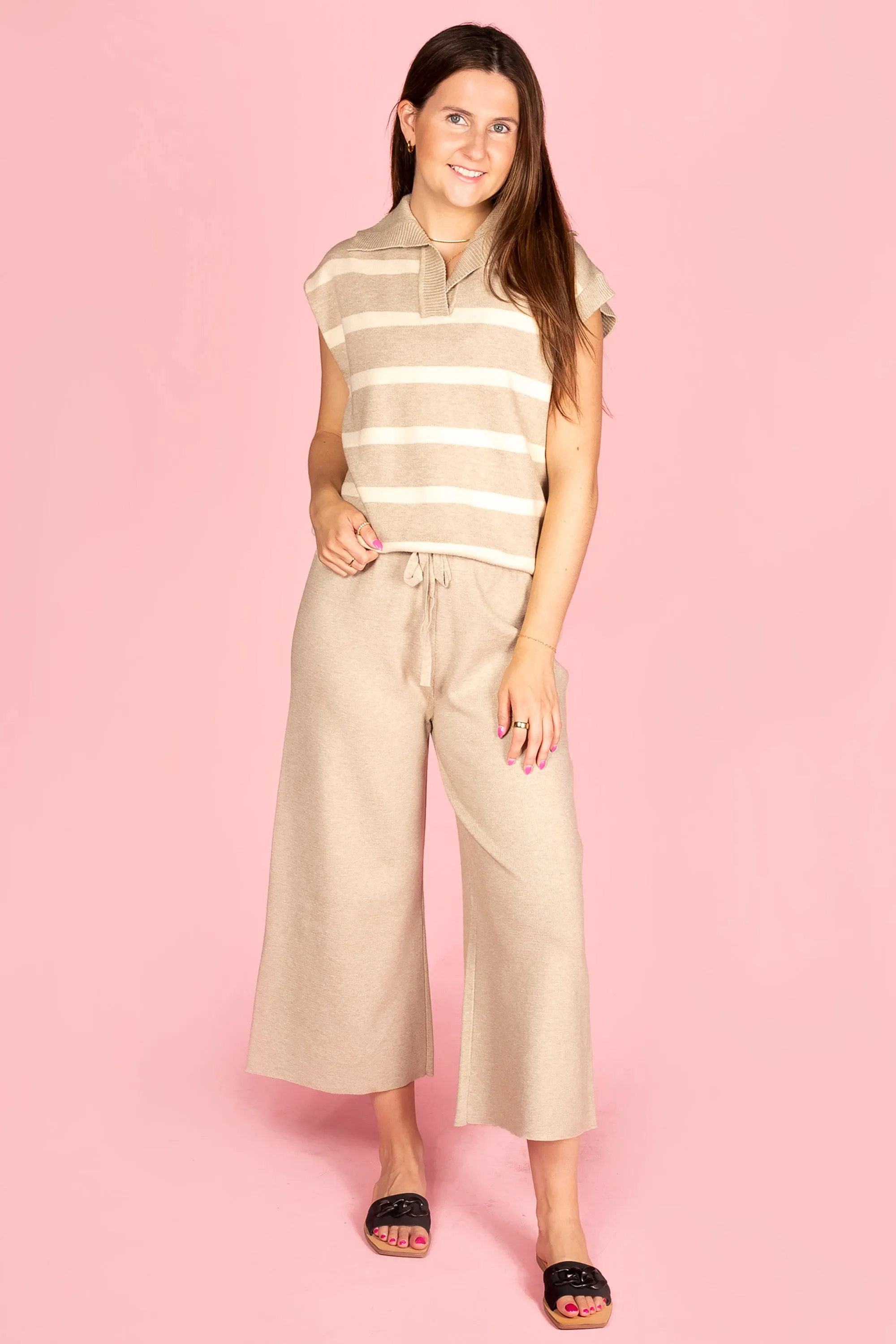 Taupe Capri Sweater Pants - FINAL SALE