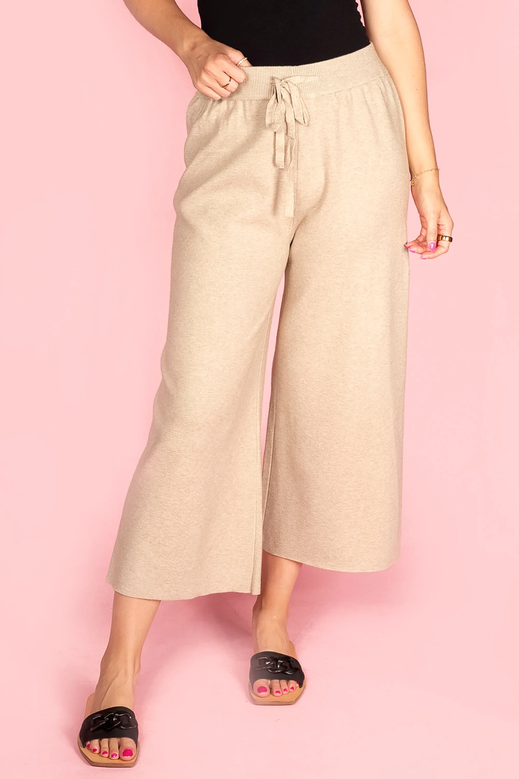 Taupe Capri Sweater Pants - FINAL SALE