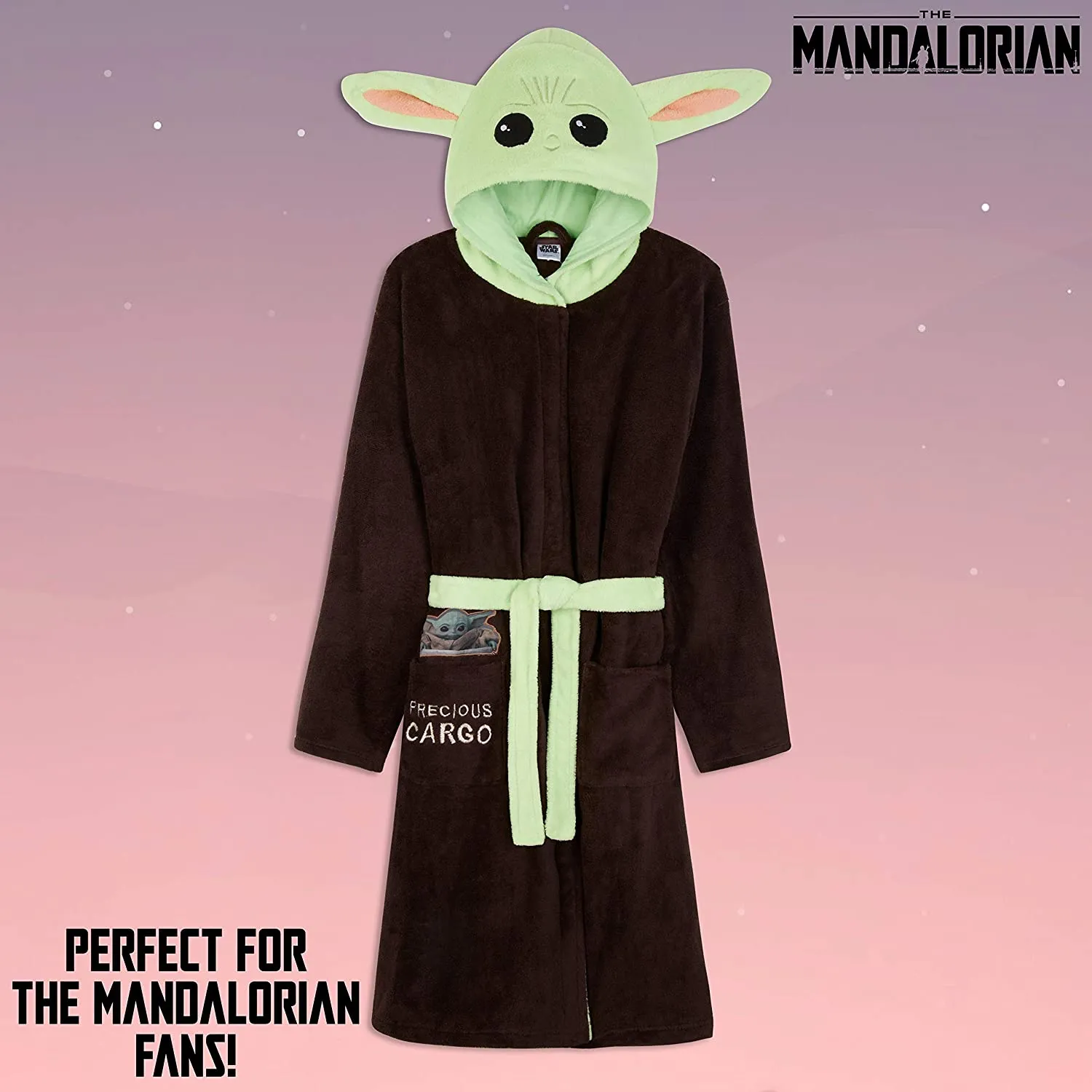 The Mandalorian Baby Yoda Dressing Gown Mens, Mandalorian Hooded Bath Robe