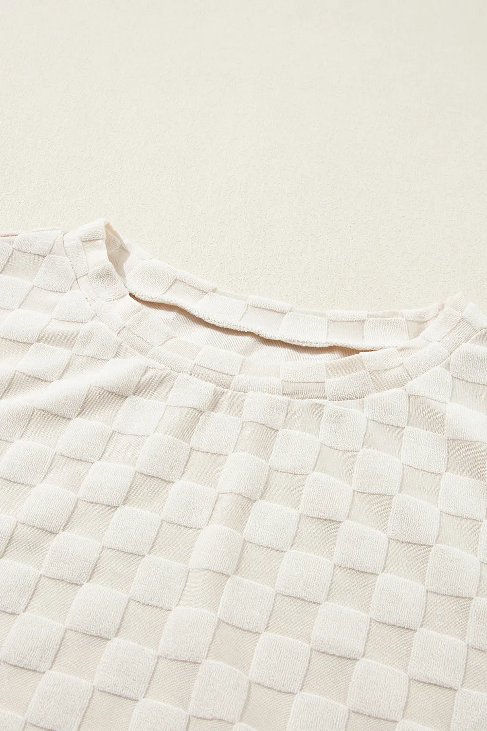 Thumbhole Solid Beig Long Sleeve Top