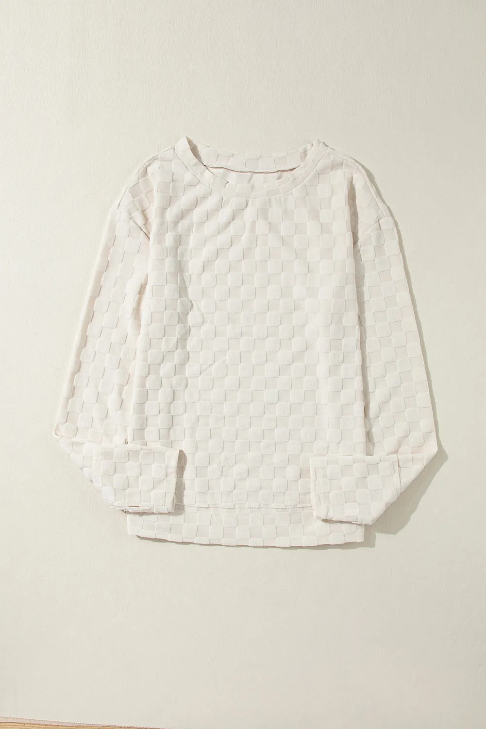 Thumbhole Solid Beig Long Sleeve Top